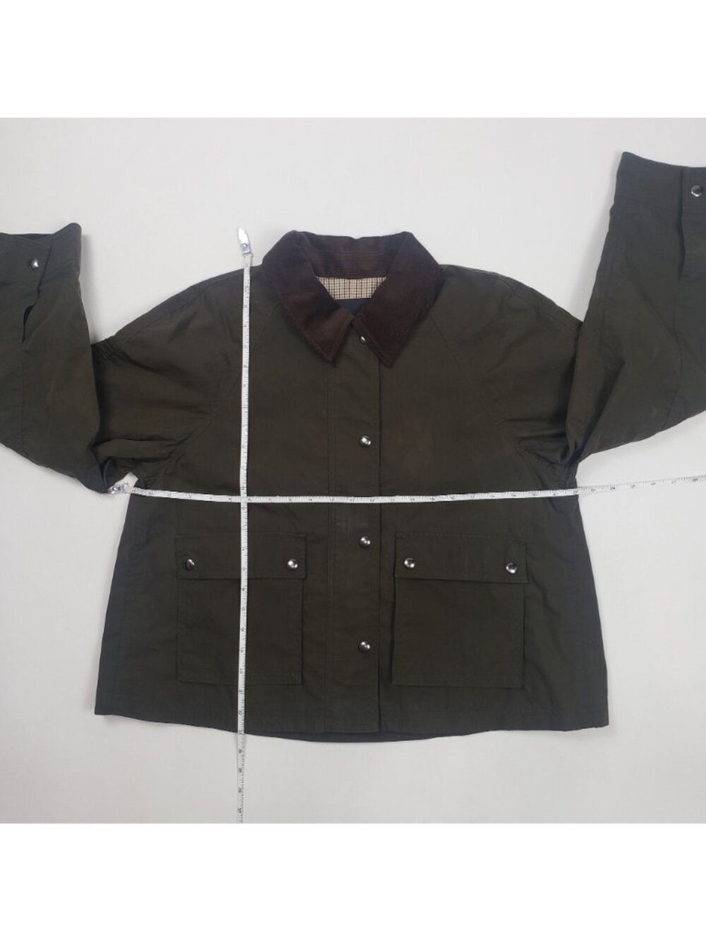 Madewell The Billie Short Jacket Corduroy Collar Women’s Medium Trench Green NWT - Picture 6 of 16